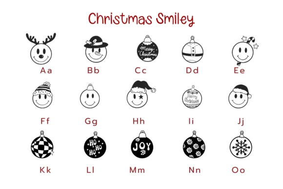Christmas Smiley by Pui Art — Dingbats Font — thumbnail 2