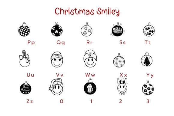 Christmas Smiley by Pui Art — Dingbats Font — thumbnail 3