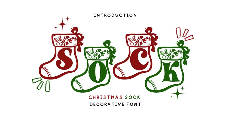 Christmas Sock Font by Bee piyanuch by Bee piyanuch — Decorative Font