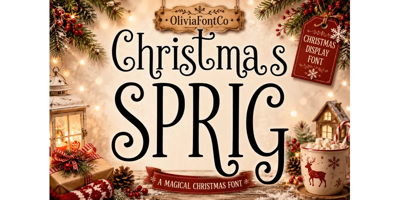 Christmas Sprig Font by OliviaFontCo by OliviaFontCo — Display Font