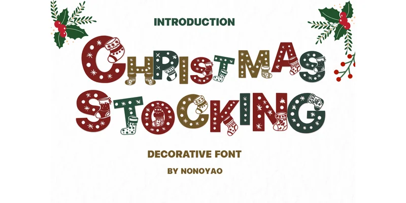 Christmas Stocking Font by Nongyao by Nongyao — Decorative Font
