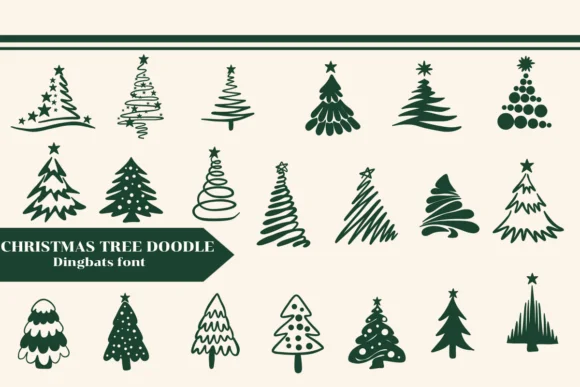 Christmas Tree Doodle by Apiwat Type — Dingbats Font