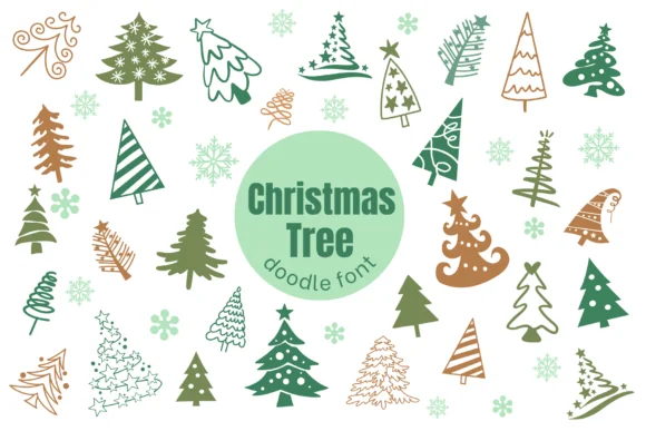 Christmas Tree Doodle by Pui Art — Dingbats Font