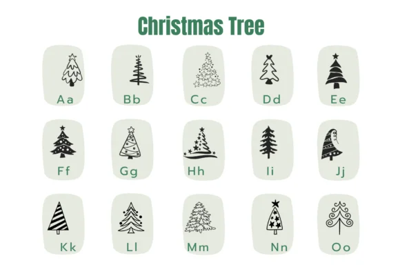 Christmas Tree Doodle by Pui Art — Dingbats Font — thumbnail 5