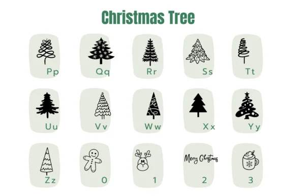 Christmas Tree Doodle by Pui Art — Dingbats Font — thumbnail 6