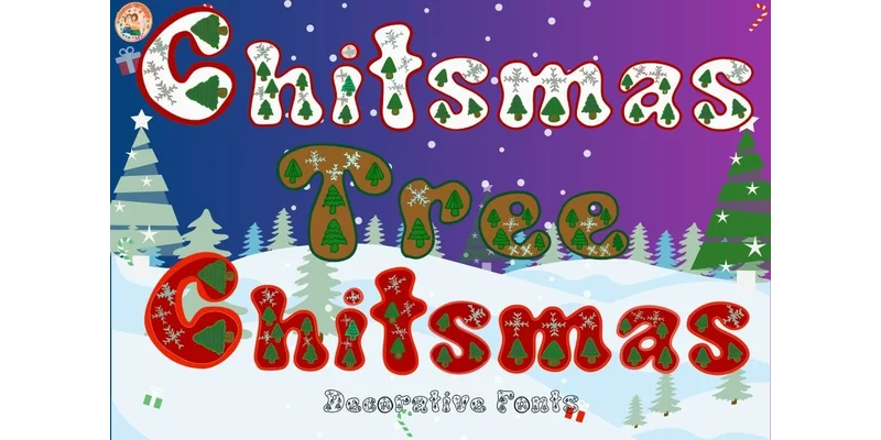 Christmas Tree Font by Noomam Happy digital Art by Noomam Happy digital Art — Decorative Font