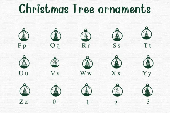 Christmas Tree Ornaments by Nongyao — Dingbats Font — thumbnail 3