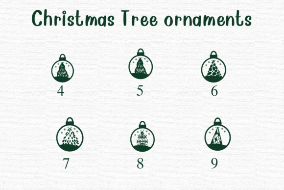 Christmas Tree Ornaments by Nongyao — Dingbats Font — thumbnail 4