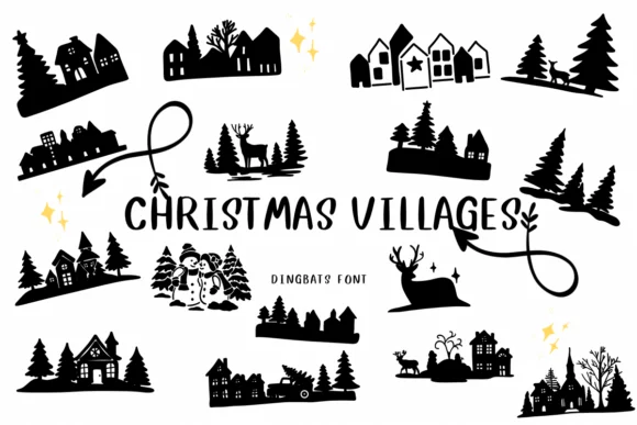 Christmas Villages by CHANOK — Dingbats Font