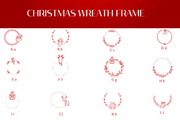 Christmas Wreath Frame by Heartcraft Atelier — Dingbats Font — thumbnail 2
