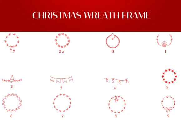 Christmas Wreath Frame by Heartcraft Atelier — Dingbats Font — thumbnail 4