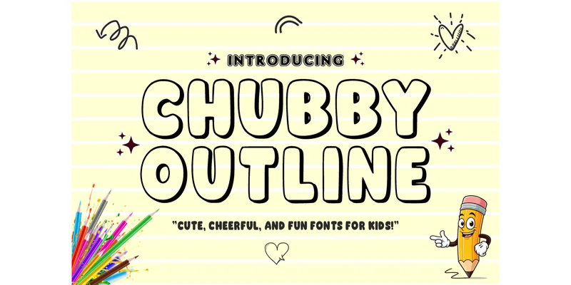 Chubby Outline Font by anamalmusyaffaCreative by anamalmusyaffaCreative — Display Font