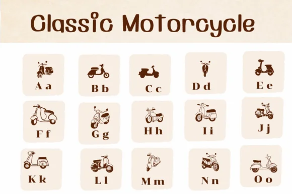 Classic Motorcycle by Ketsarin — Dingbats Font — thumbnail 2