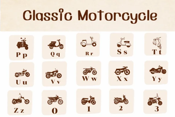 Classic Motorcycle by Ketsarin — Dingbats Font — thumbnail 3
