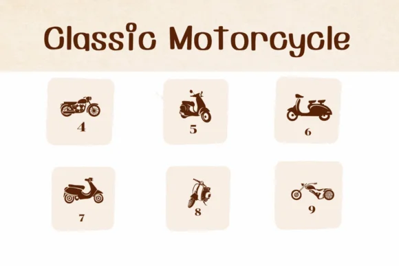 Classic Motorcycle by Ketsarin — Dingbats Font — thumbnail 4