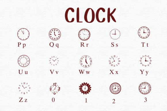 Clock by Nongyao — Dingbats Font — thumbnail 3