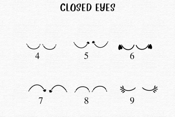 Closed Eyes by Nongyao — Dingbats Font — thumbnail 4