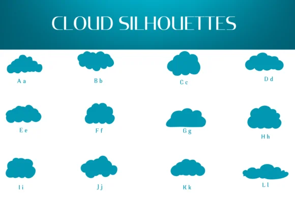 Cloud Silhouettes by Heartcraft Atelier — Dingbats Font — thumbnail 2