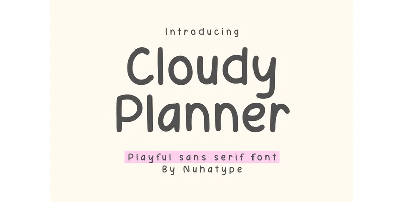 Cloudy Planner Font by Nuhatype — Sans Serif Font