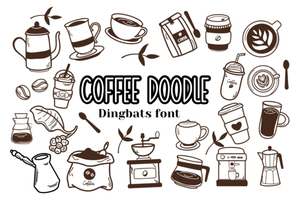 Coffee Doodle by Nun Sukhwan — Dingbats Font