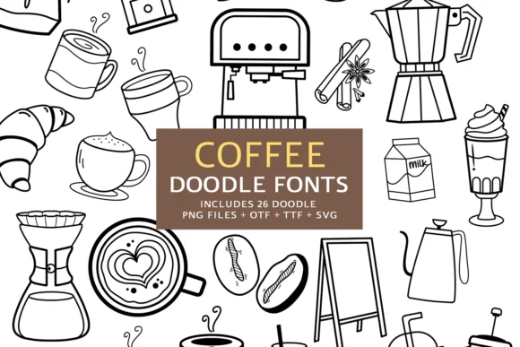 Coffee Doodle by digitalplannerland — Dingbats Font