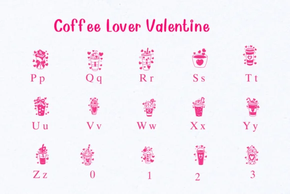 Coffee Lover Valentine by Nongyao — Dingbats Font — thumbnail 3