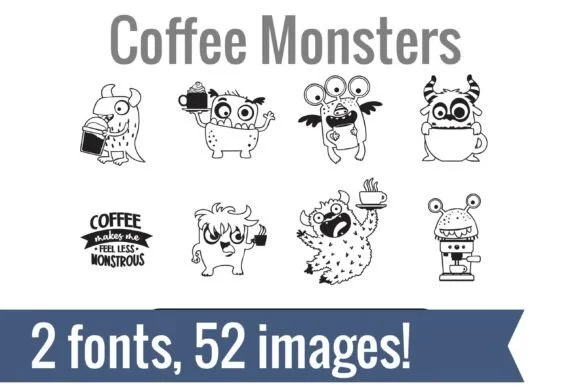 Coffee Monsters Dingbats by Illustration Ink — Dingbats Font