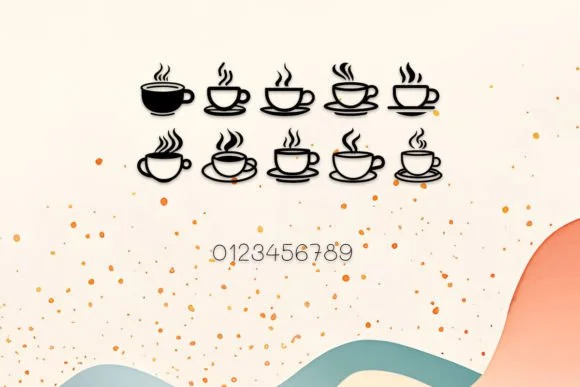 Coffee &amp; Tea Cup by MOMAT THIRTYONE — Dingbats Font — thumbnail 4