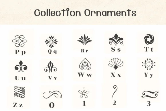 Collection Ornaments by Ketsarin — Dingbats Font — thumbnail 3