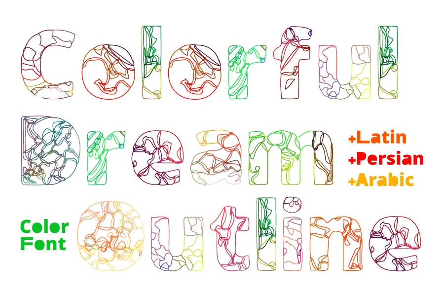 Colorful Dream Outline by Shahab.siavash — Color Fonts Font