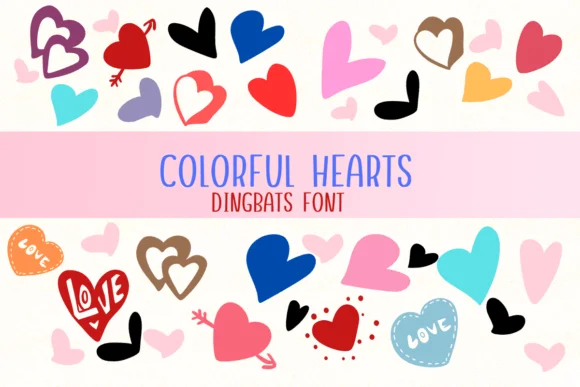 Colorful Hearts by Nongyao — Dingbats Font