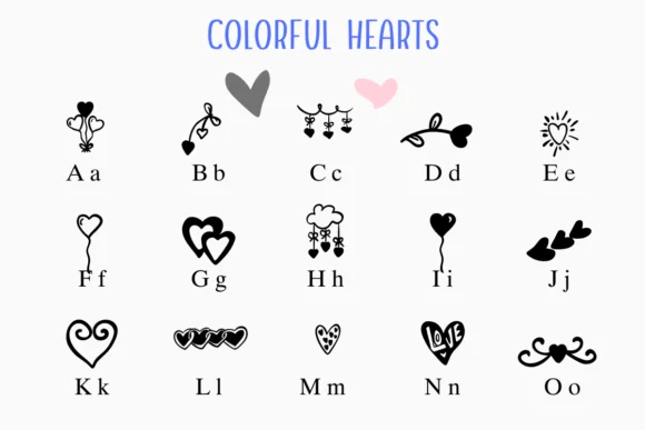 Colorful Hearts by Nongyao — Dingbats Font — thumbnail 2