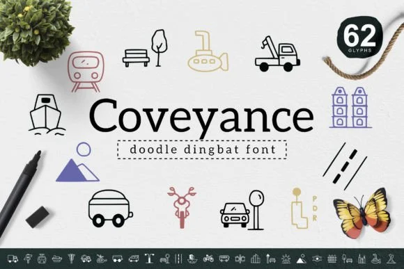Conveyance by YandiDesigns — Dingbats Font