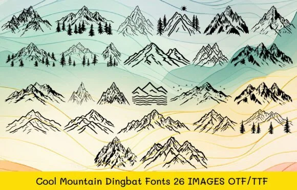Cool Mountain by MOMAT THIRTYONE — Dingbats Font