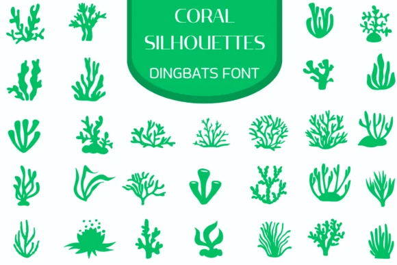 Coral Silhouettes by Heartcraft Atelier — Dingbats Font