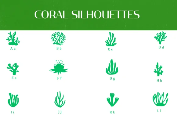 Coral Silhouettes by Heartcraft Atelier — Dingbats Font — thumbnail 2