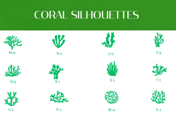 Coral Silhouettes by Heartcraft Atelier — Dingbats Font — thumbnail 3