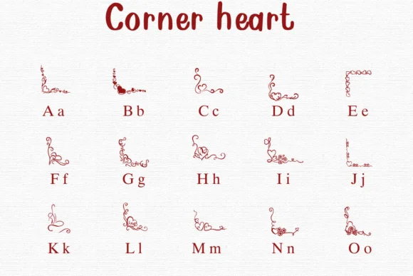 Corner Heart by Nongyao — Dingbats Font — thumbnail 2