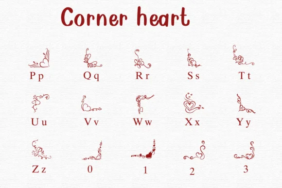 Corner Heart by Nongyao — Dingbats Font — thumbnail 3