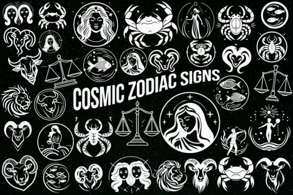 Cosmic Zodiac Signs by MOMAT THIRTYONE β Dingbats Font