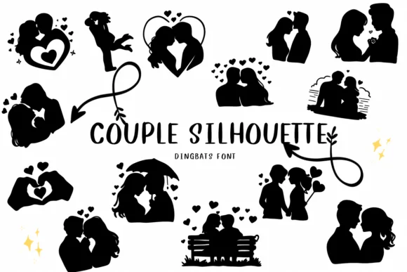 Couple Silhouette by CHANOK — Dingbats Font