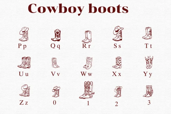 Cowboy Boots by The Makewell Paper Co — Dingbats Font — thumbnail 3