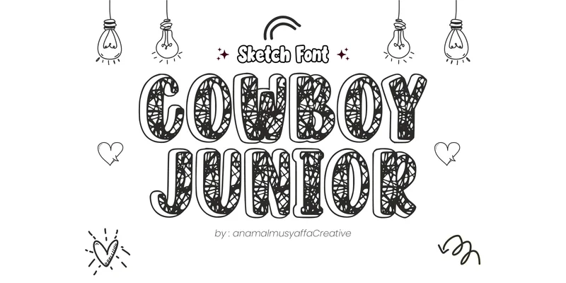 Cowboyjunior Regular Font by anamalmusyaffaCreative by anamalmusyaffaCreative — Decorative Font