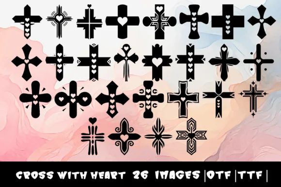 Cross with Heart by MOMAT THIRTYONE — Dingbats Font