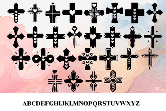 Cross with Heart by MOMAT THIRTYONE — Dingbats Font — thumbnail 2