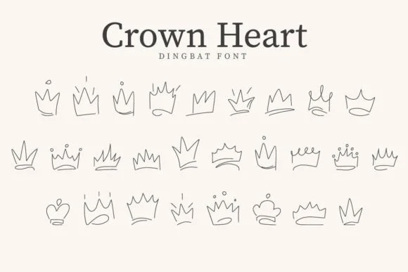 Crown Heart by CraftedType Studio — Dingbats Font