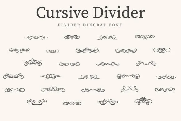 Cursive Divider by CraftedType Studio — Dingbats Font