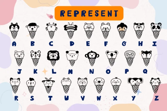 Cute Animal Ice Cream by danita.kukkai — Dingbats Font — thumbnail 2
