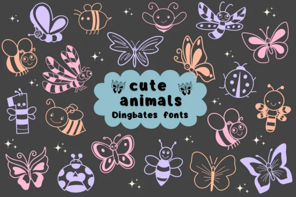 Cute Animals by Natchuta — Dingbats Font