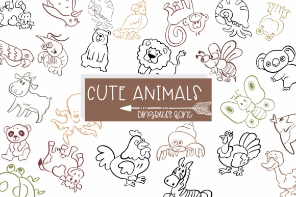 Cute Animals by Sirinart — Dingbats Font
